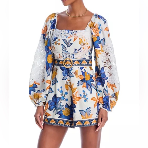 FARM Rio Dresses & Skirts - NWT FARM Rio Lace Trim Romper